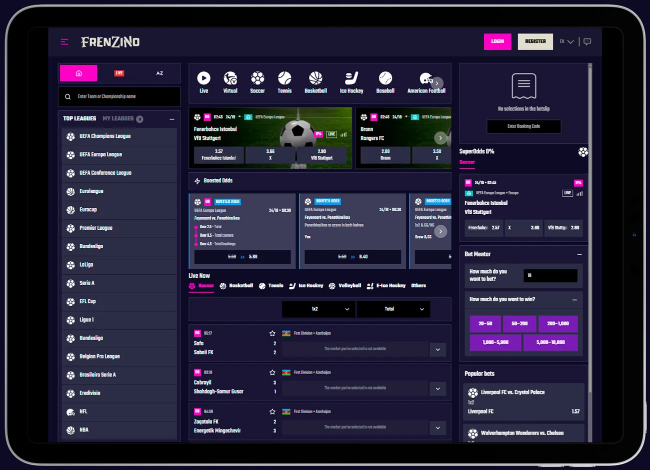 Scommesse del casinò Frenzino su mobile