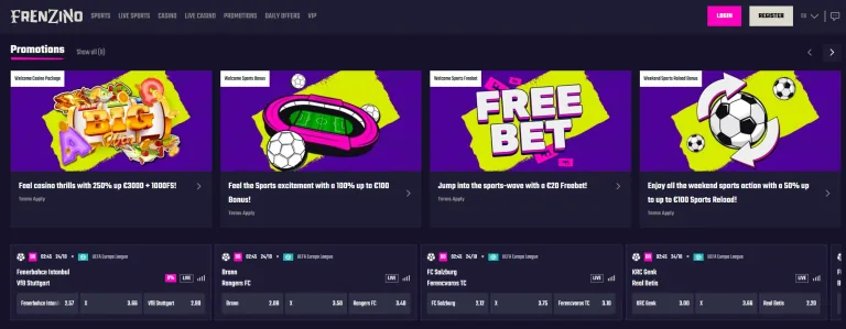 Play at Frenzino Casino live dealers